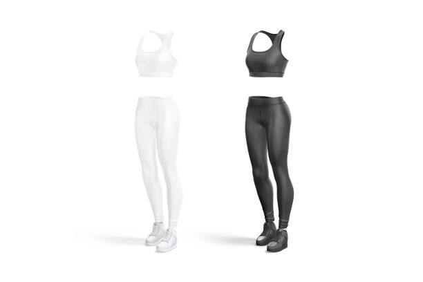 istock Blank black and white women sport uniform mock up, isolated 1402858031