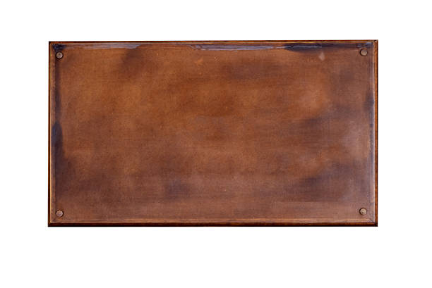 Natural metal bronze plate, iron vintage board isolated on white Natural metal bronze plate, iron vintage board isolated on white bronze plaque texture stock pictures, royalty-free photos & images