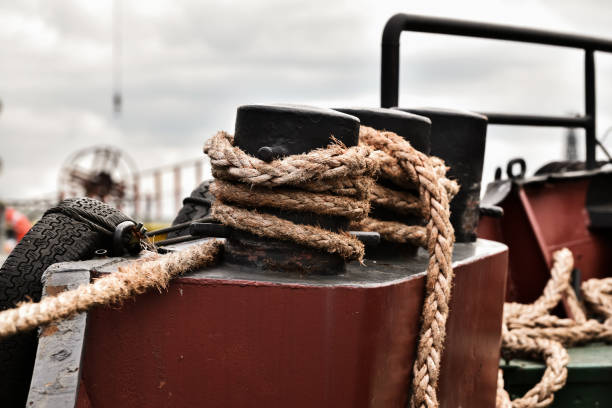 istock Bollard and rope ship close-up 1402861089