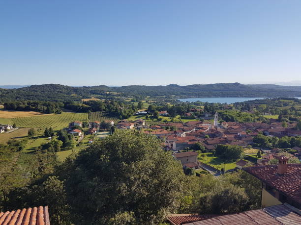 istock View of Roppolo and Viverone Lake. 1402863579