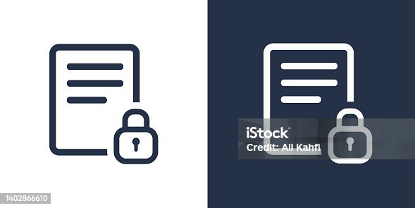 istock File lock icon 1402866610