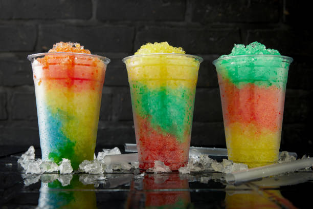 istock Delicious row of tasty slush drinks. 1402866926