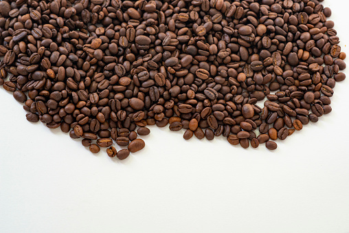 Coffee beans, dark roasted fresh coffee beans