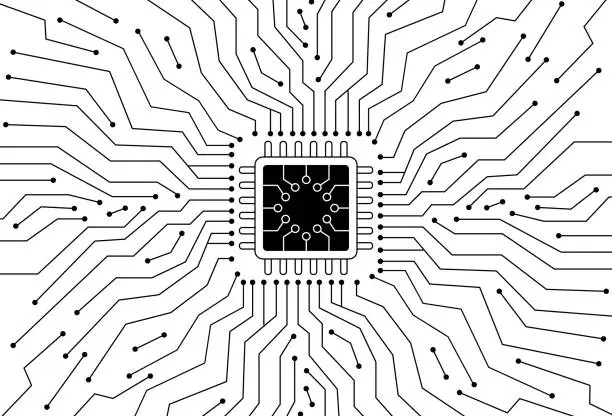 Vector illustration of Chips and Circuit Boards