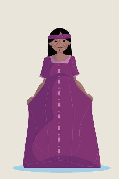 illustration einer kolumbianischen indigenen frau - aborigine famous place vector desert stock-grafiken, -clipart, -cartoons und -symbole