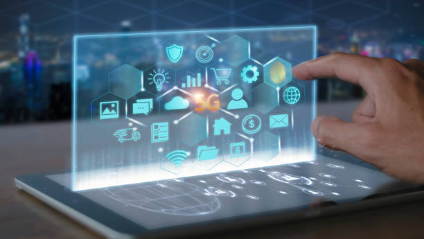 istock Man hand use finger touch fingerprint connect to screen Digital transformation, new technology and business process strategy, automate operation, customer service management, social network 5G 1402874444