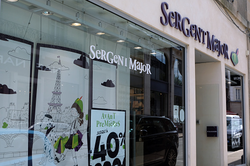 Vannes, France, June 14, 2022: Sergent Major brand store in the city of Vannes