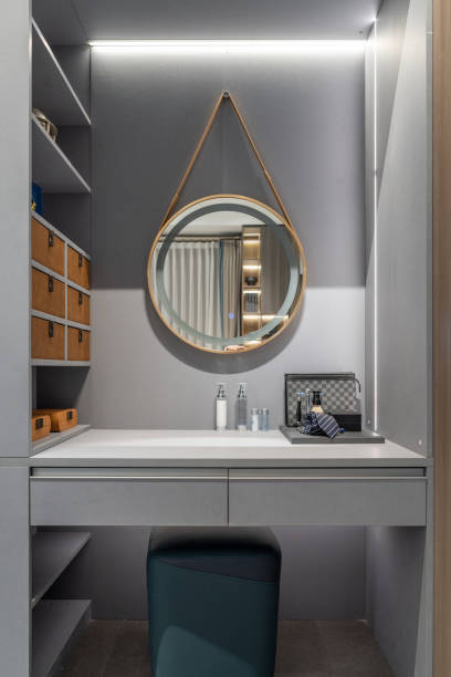 istock Modern home decoration style of simple dressing table in bedroom 1402880433