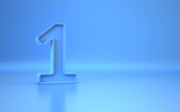 istock Number One Blue Sitting on Blue Endless Background 1402880831