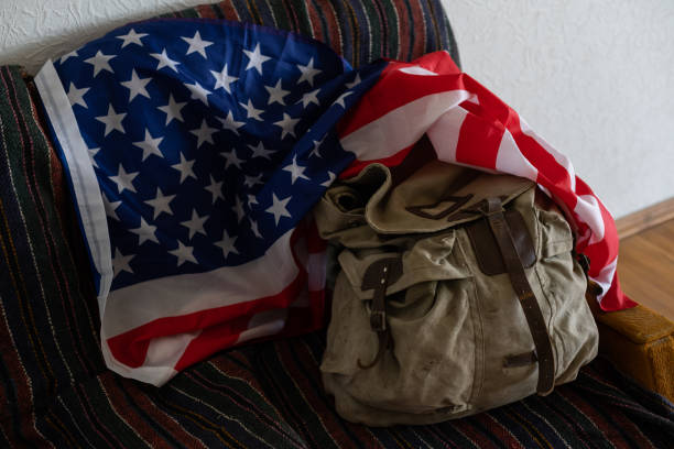 Memorial Day, military backpack with usa flag