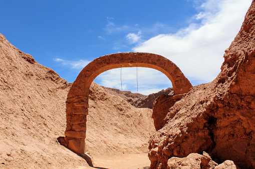 Sandstone Arch at Pukara de Quitor, Atacama, Chile.