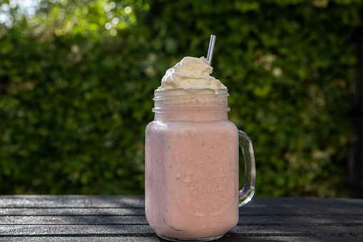 The tasty homemade summer milkshake