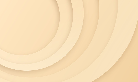 Abstract beige concentric circles moving inwards copy space background texture.