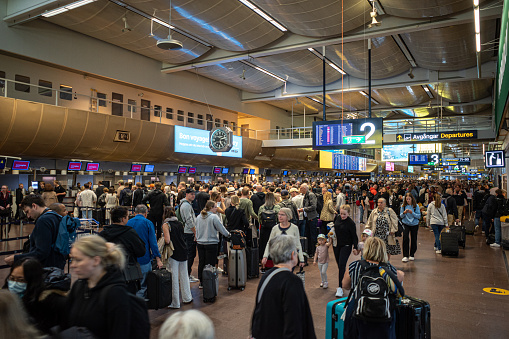 modern airport waiting hall interior