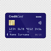 istock Credit card on a transparent background 1402892478