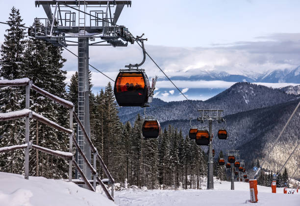 istock Funicular in winter ski resort Jasna, Slovakia. 1402893276