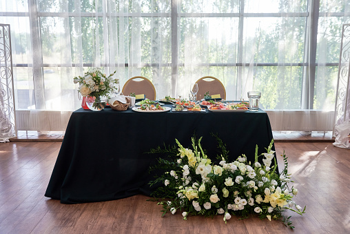 Wedding Guest Table Decorated With Flowers