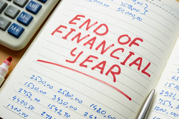 istock End of financial year mark in the ledger. 1402901473