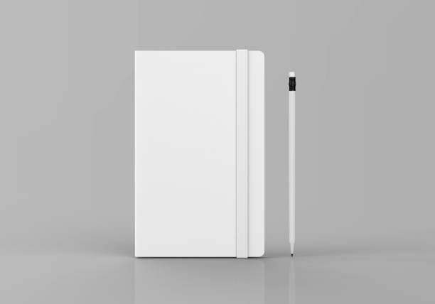 istock White notepad mockup, template for branding identity on gray background for graphic designers presentations and portfolios. 3D rendering. 1402903355