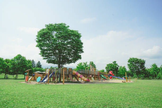 공공 교외 어린이 공원 놀이터 - 여가활동 장비 뉴스 사진 이미지