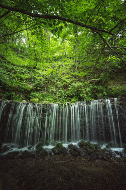 Ono no Taki (Waterfall).\nAgematsu Town, Kiso District, Nagano Prefecture.\nThis famous waterfall is one of the Eight Views of Kiso, but is currently located under the railway bridge of the JR Chuo Main Line.