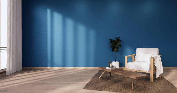 istock The Tropical style Chaina room interior and blue wall.3D rendering 1402918804