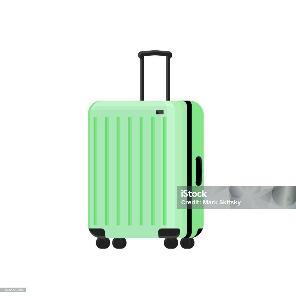 Hành Lý Màu Xanh Lá Cây Để Đi Du Lịch Theo Phong Cách Hoạt Hình ...