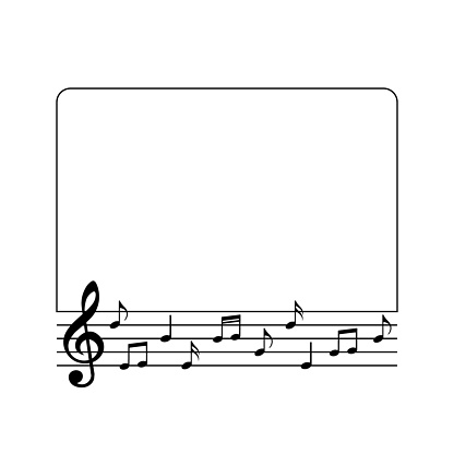 Rectangular Music Notes Notepad Template Music Notes In Rectangle Frame Vector Illustration Stock Illustration ...