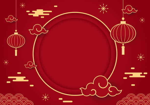 szczęśliwego chińskiego nowego roku 2023. baner chińskiego nowego roku z kółkiem na produkt pokazowy. - chinese spring festival stock illustrations