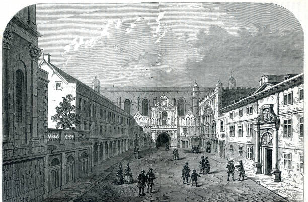 istock Front of Guildhall, London England in 19th century 1402932579