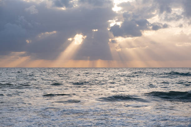 istock Beautiful epic dusk sunset on the mediterranean sea. Dramatic sky with clouds 1402934255