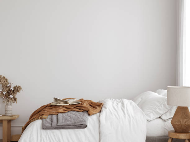 istock Boho interior style. Interior room. Wall mockup. Wall art. 3d rendering, 3d illustration 1402942490