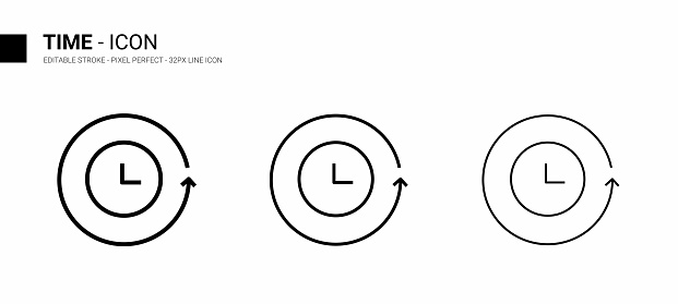 Time Line Icon Design, Editable Stroke, Pixel Perfect, Stock Illustration.