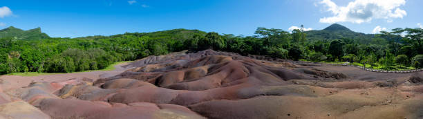 Panorama of seven coloured earth park, Mauritius