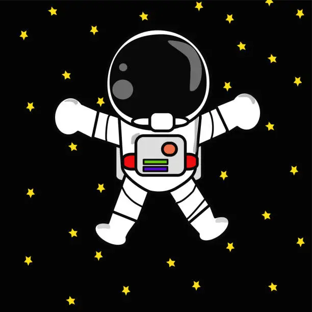 Vector illustration of astronot in space vector