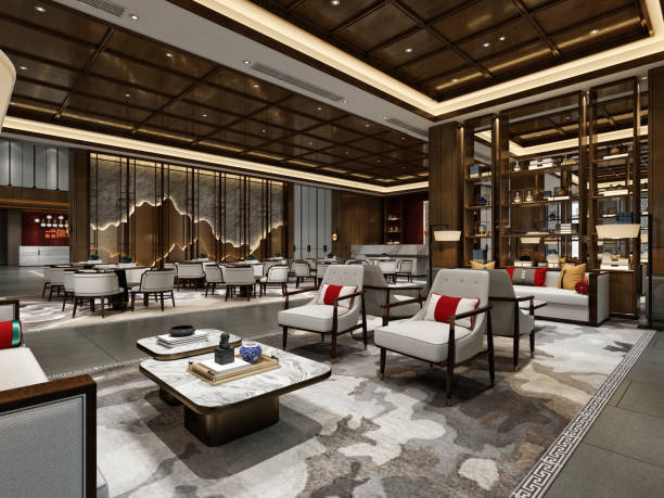 istock 3d render luxury hotel lobby entrance 1402948441