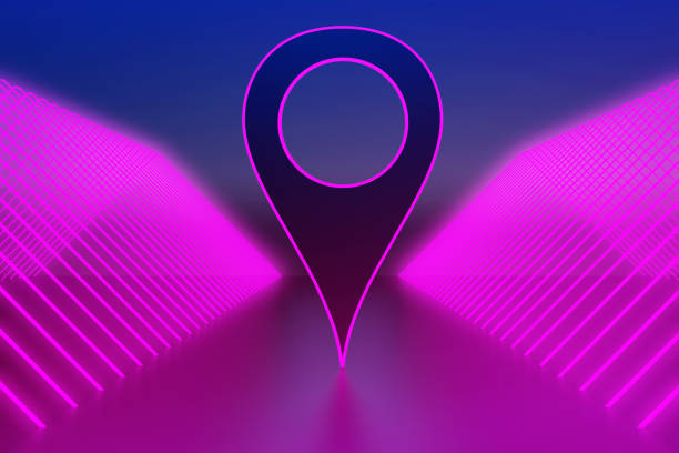 istock black symbol pin with neon corridor 1402953716