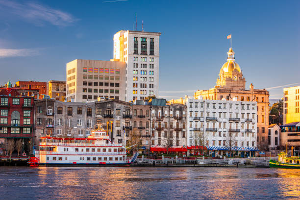 istock Savannah, Georgia, USA Riverfront Skyline 1402956700