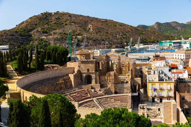 istock Panoramic view at Cartagena from ancient Roman theater. Spain 1402960945