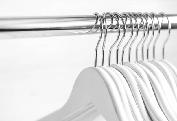 istock Chaotically places hangers on the rack 1402964375