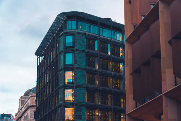 istock Low angle of tall building in London 1402971608