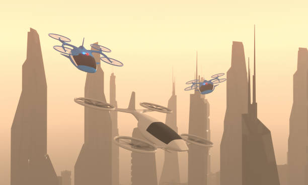 istock Police eVTOL pursuing criminal 1402976626
