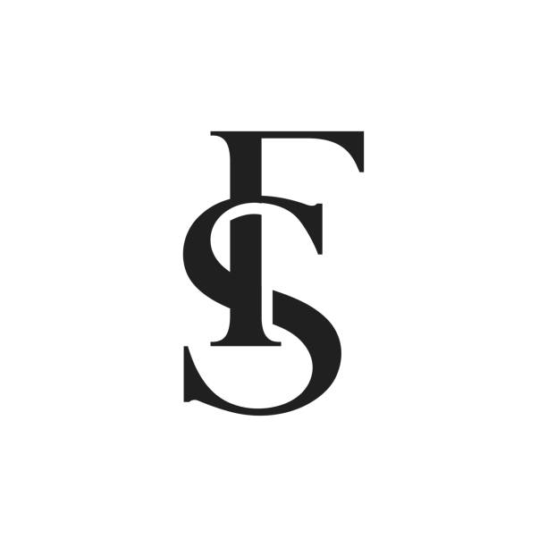 sf, fs монограмма буквы логотип векторный дизайн иллюстрация - letter f stock illustrations