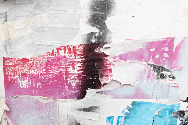 istock Torn street poster background, weathered abstract texture 1402984805