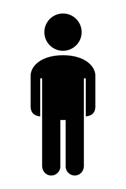 Pictogram of a standing person. Pictogram of a standing person. unrecognisable person stock illustrations