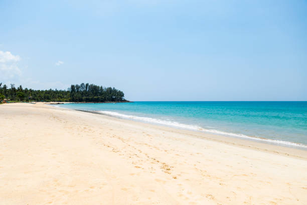 istock Empty clean fine sandy beach in south of Thailand 1402989878