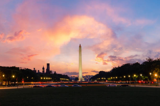 istock Washington monument at the national mall in the evening. 1402989886