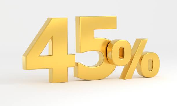 istock Gold 45 percent isolated on white background 1402991600