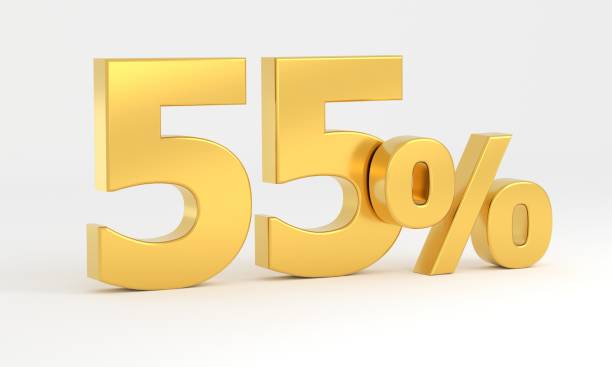 istock Gold 55 percent isolated on white background 1402991601