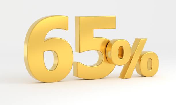 istock Gold 65 percent isolated on white background 1402991608